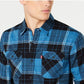 Camisa de flanela xadrez masculina Levi's azul tamanho médio
