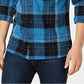 Camisa de flanela xadrez masculina Levi's azul tamanho médio