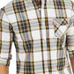 Camisa xadrez grande Levi's masculina com botões, branca, tamanho médio