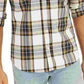 Camisa xadrez grande Levi's masculina com botões, branca, tamanho médio