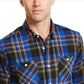 Camisa de flanela xadrez com dois bolsos Levi's masculina turquesa aqua tamanho médio