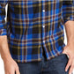 Camisa de flanela xadrez com dois bolsos Levi's masculina turquesa aqua tamanho médio