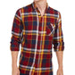 Camisa de flanela xadrez masculina Levi's vermelha tamanho X-G