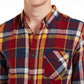 Camisa de flanela xadrez masculina Levi's vermelha tamanho X-G