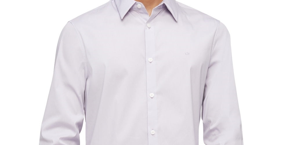 Camisa Calvin Klein Masculina Slim Fit Stretch Lisa Roxa Tamanho Médio