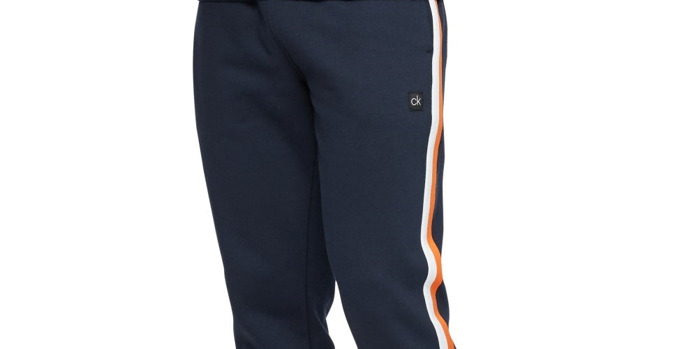 Calça de moletom listrada masculina Calvin Klein azul tamanho grande