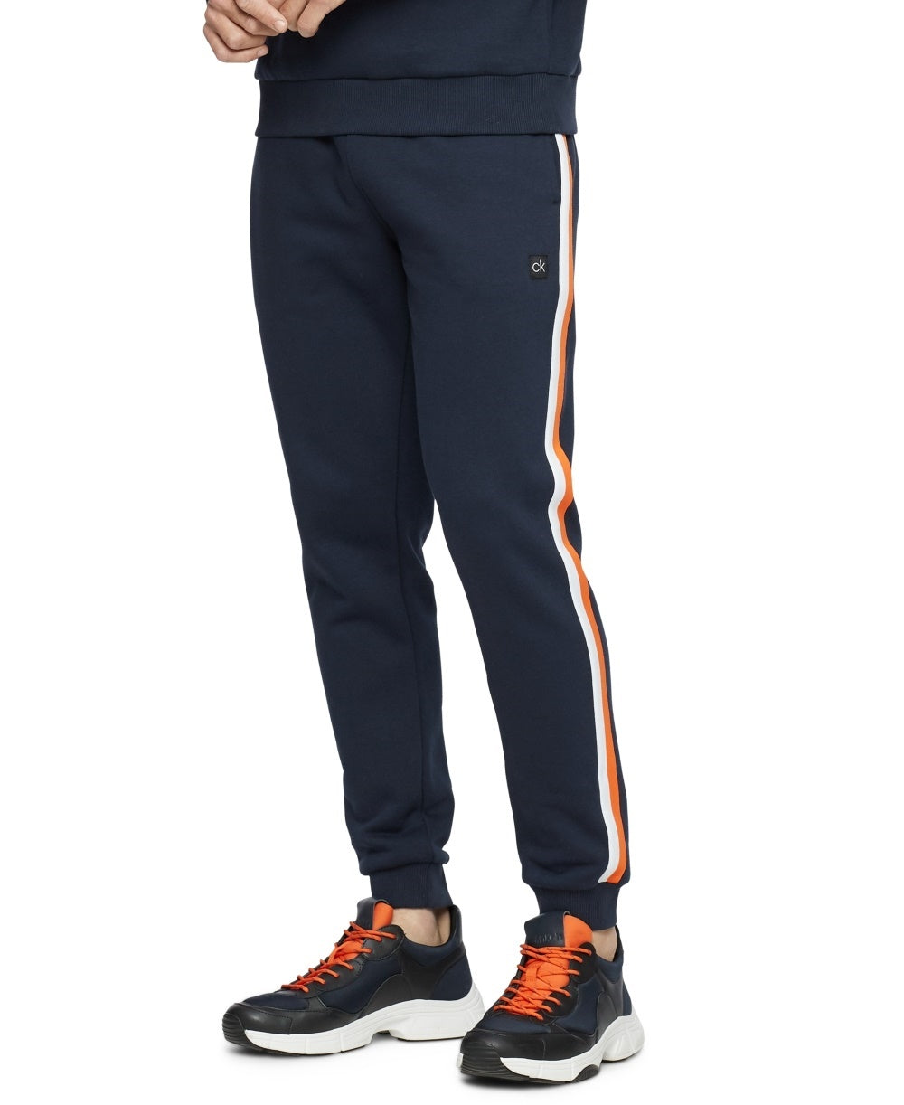 Calça de moletom listrada masculina Calvin Klein azul tamanho XX-G