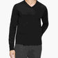 Suéter Calvin Klein Masculino de Lã Merino com Gola V, Cinza Escuro, Tamanho XS