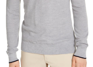 Suéter masculino Calvin Klein Merino com gola redonda, prateado, tamanho extragrande