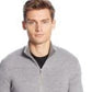 Suéter masculino Calvin Klein Merino com zíper completo, cor carvão, tamanho pequeno