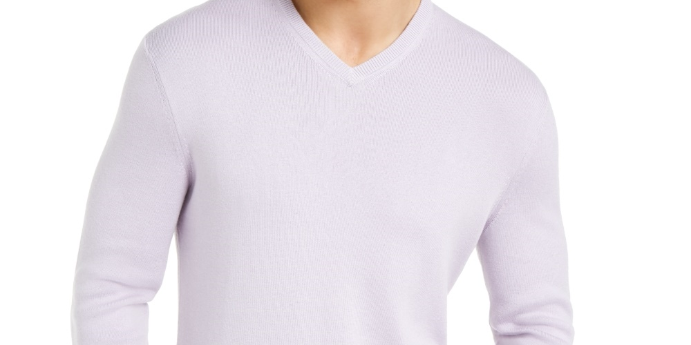 Suéter Calvin Klein Masculino Regular Fit Gola V Roxo Tamanho XXG