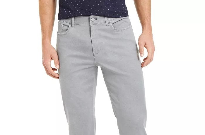 Calça Calvin Klein Masculina Slim Fit Estampada Textura Carvão Tamanho 33X32