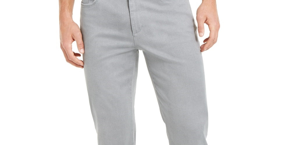 Calça Calvin Klein Masculina Slim Fit Estampada Textura Carvão Tamanho 34X34