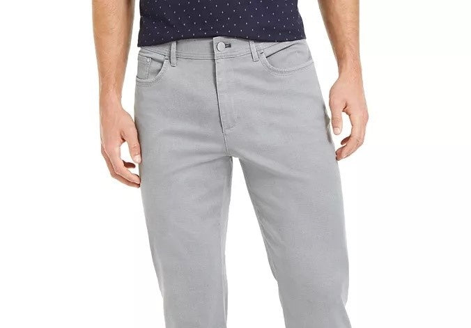 Calça jeans masculina Calvin Klein estampada texturizada de cintura alta, tamanho 38x32, cor carvão