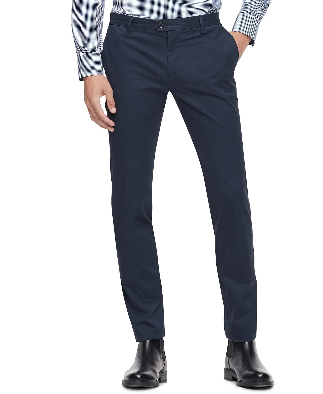 Calça Chino Slim Fit Masculina Calvin Klein Refined Stretch Azul Tamanho 30X32