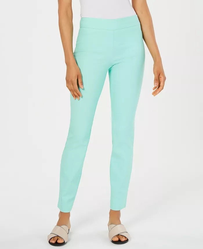 Calça feminina Charter Club Petite Cambridge Tummy-Control Slim-Leg Azul Brilhante Tamanho 16X3