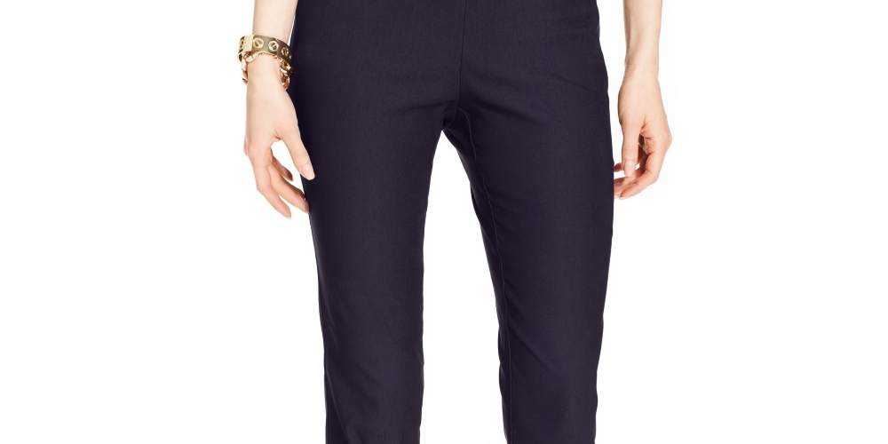 Calça feminina Charter Club Petite Cambridge Tummy-Control Slim-Leg Azul Tamanho 20X4