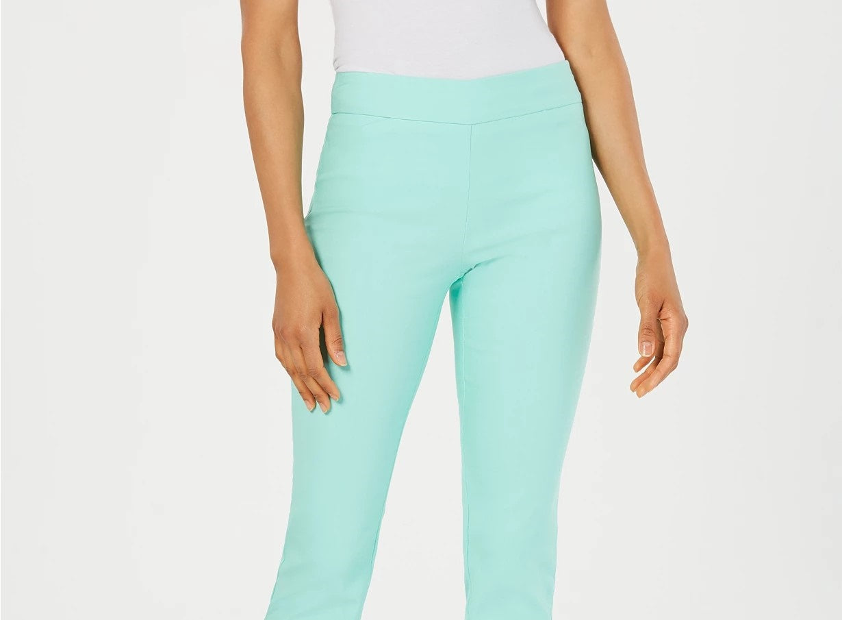 Calça feminina Charter Club Petite Cambridge Tummy-Control Slim-Leg Azul Brilhante Tamanho 24X4.5