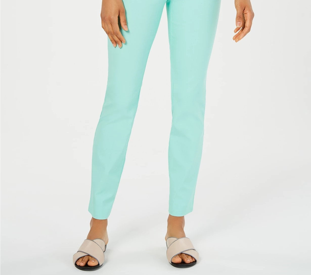 Calça feminina Charter Club Petite Cambridge Tummy-Control Slim-Leg Azul Brilhante Tamanho 24X4.5