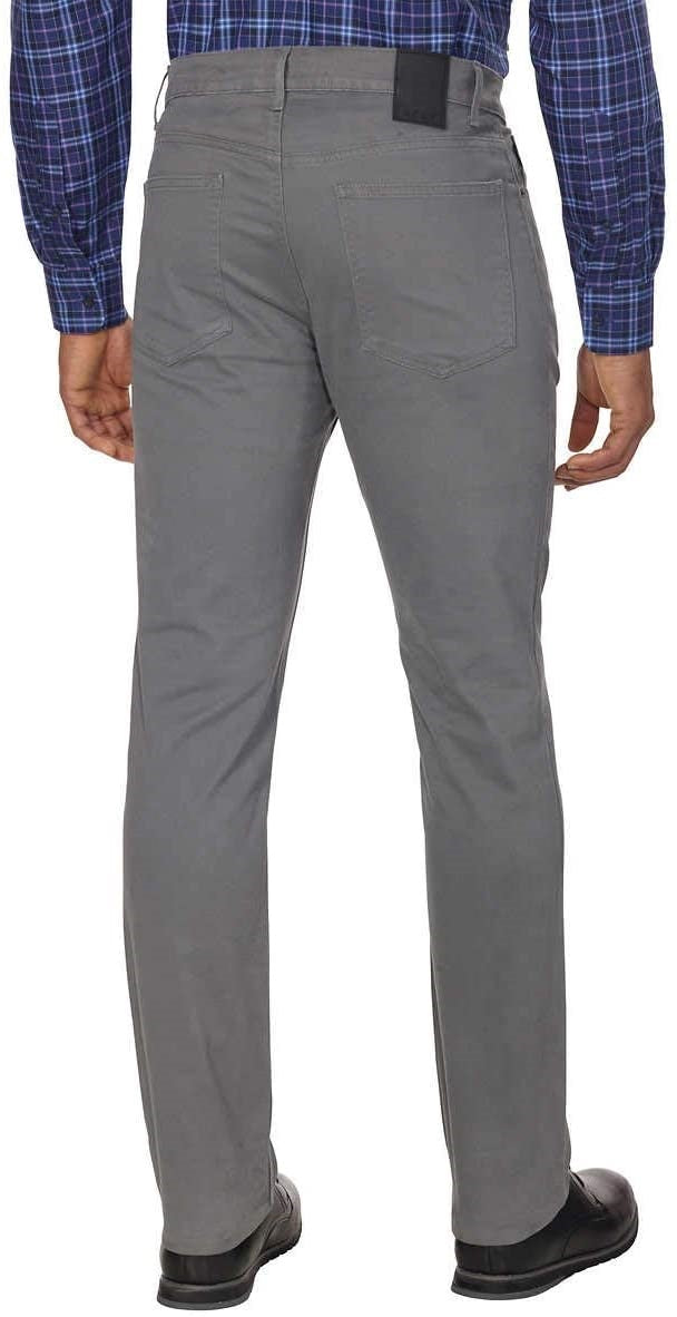 Calça DKNY Masculina Stretch Cintura Média Perna Reta Cinza Tamanho 38X30