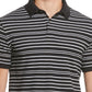 Camisa polo masculina DKNY Piquet Stripe, cor carvão, tamanho médio