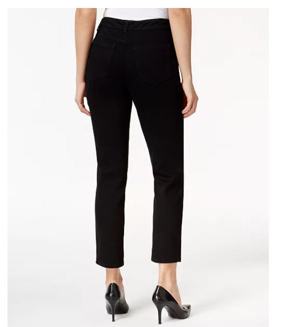 Calça jeans skinny feminina Charter Club Bristol, preta, tamanho 10, pequena