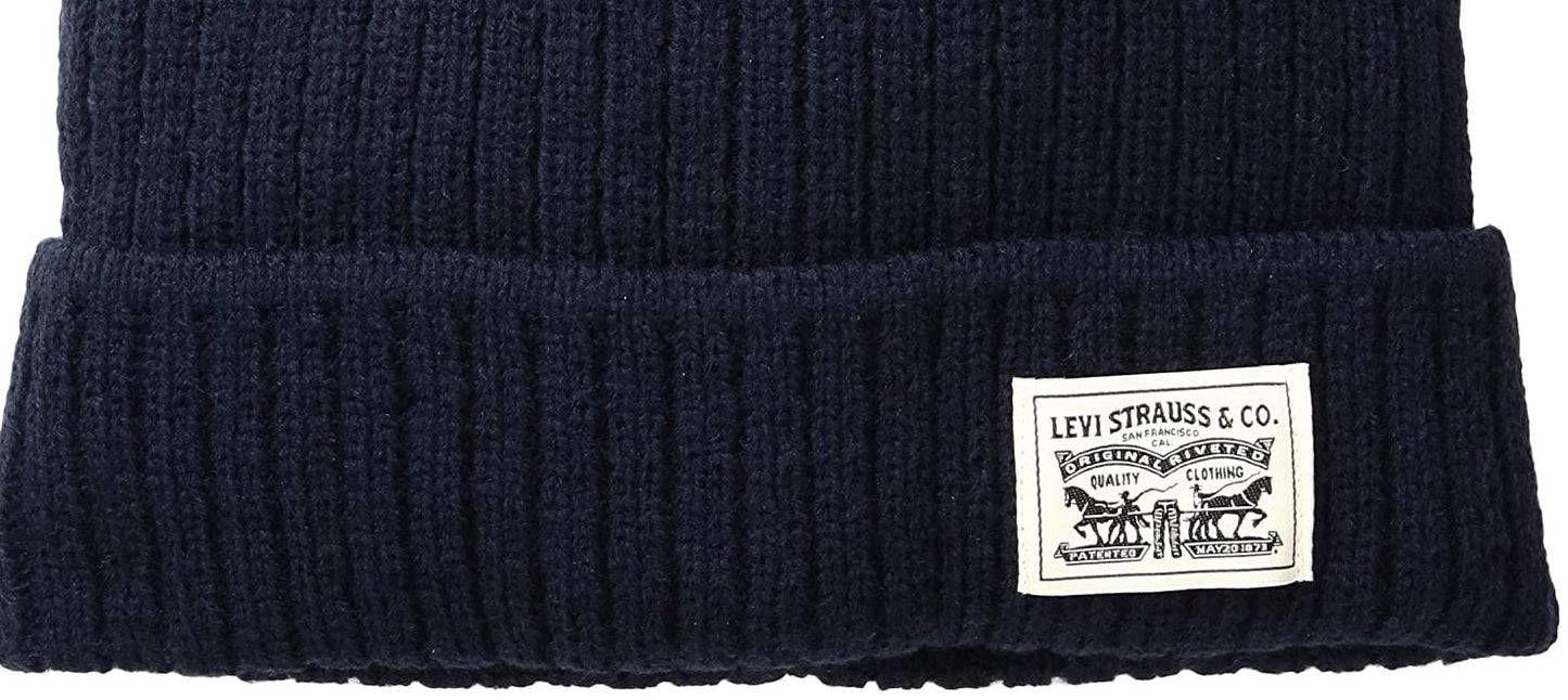 Gorro Levi's Masculino 2X2 Knit Cuff Azul Marinho