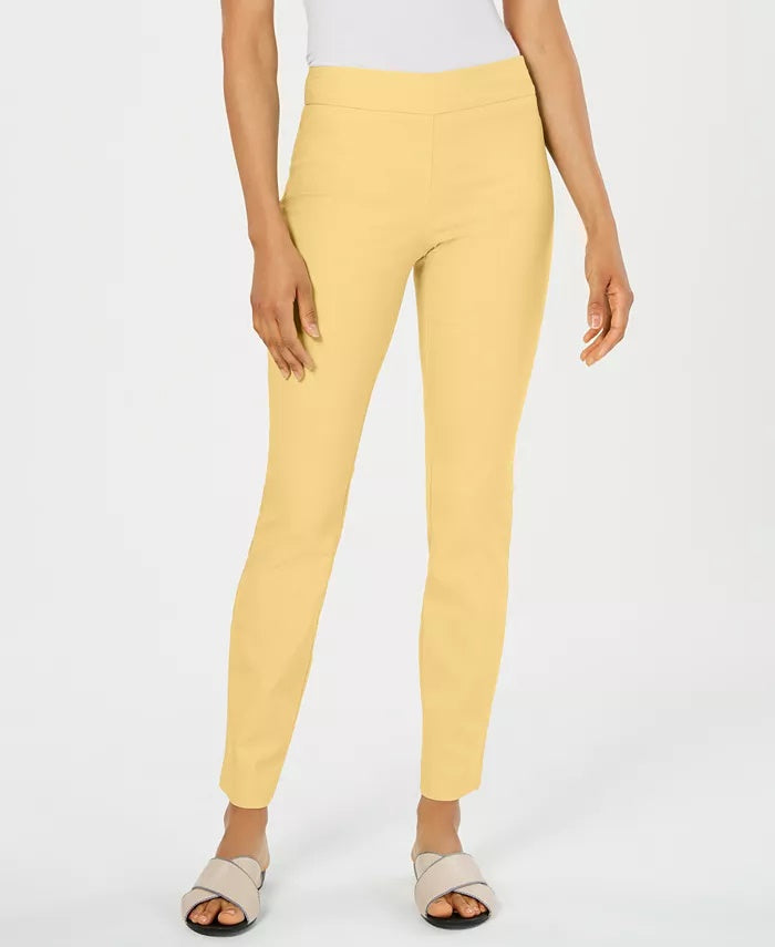 Calça feminina Cambridge Pull On Charter Club, amarela, tamanho 4, pequena