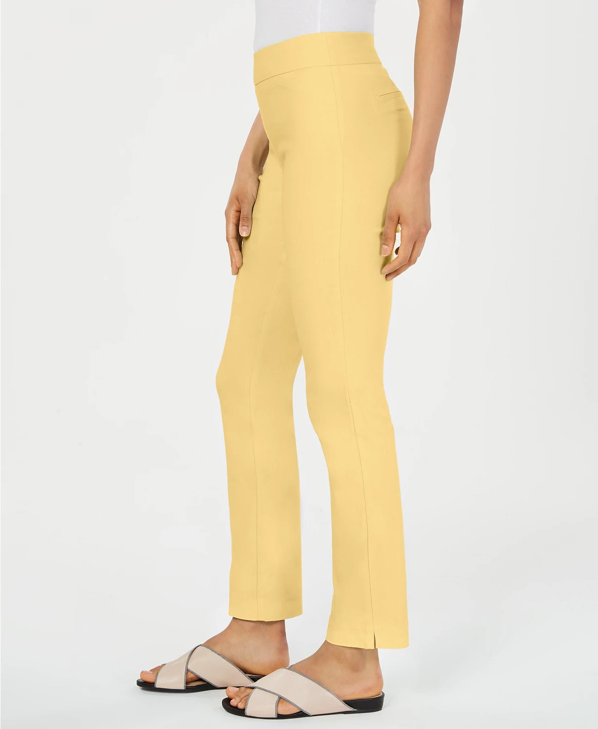 Calça feminina Cambridge Pull On Charter Club, amarela, tamanho 4, pequena