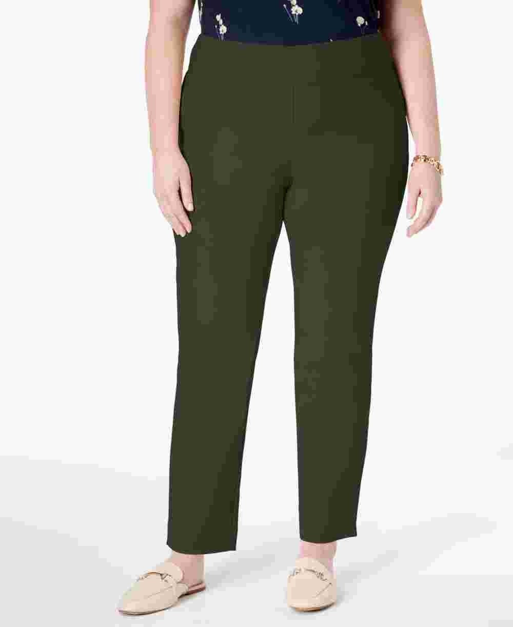 Calça feminina Charter Club Cambridge Tummy Control, tamanho pequeno, verde