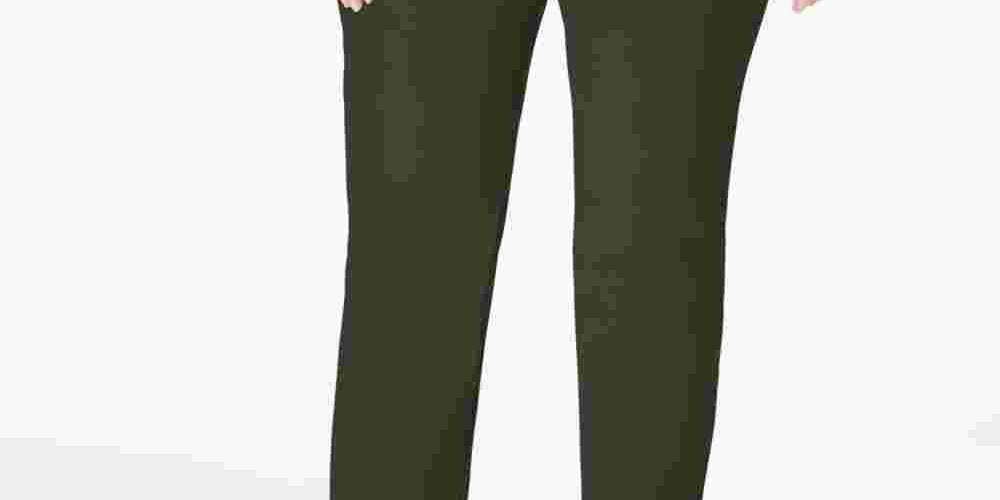 Calça feminina Charter Club Cambridge Tummy Control, tamanho pequeno, verde