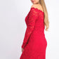 Vestido de renda justo para juniores da Jump, tamanho vermelho, extra pequeno