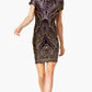 Jump Feminino Preto Manga Curta Decote Joia Acima Do Joelho Bodycon Vestido De Cocktail Preto Tamanho XX-S