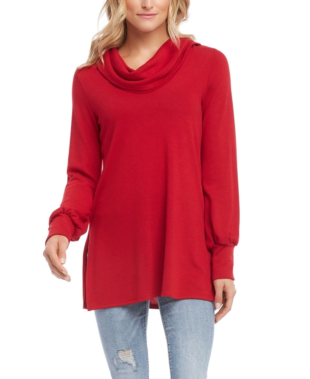 Karen Kane Suéter Feminino Gola Alta Gola Redonda Fenda Lateral Tamanho XG