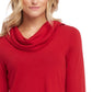 Karen Kane Suéter Feminino Gola Alta Gola Redonda Fenda Lateral Tamanho XG