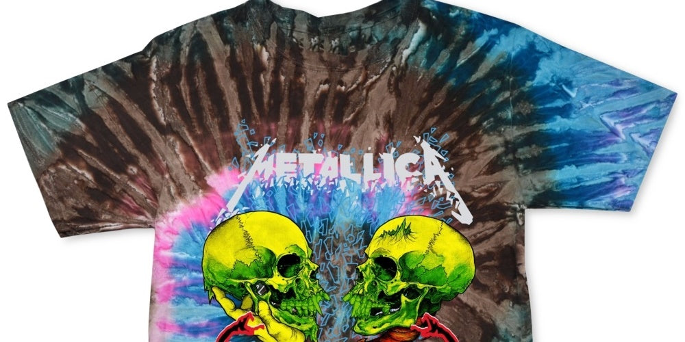 Camiseta masculina Merch Traffic Metallica Live '92 Tie Dye rosa tamanho médio