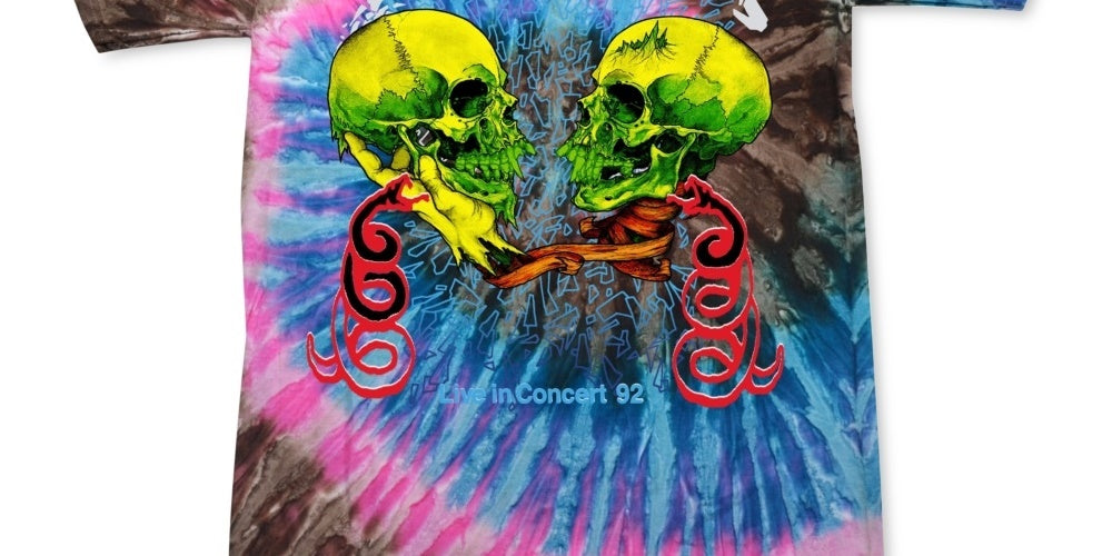 Camiseta masculina Merch Traffic Metallica Live '92 Tie Dye rosa tamanho médio