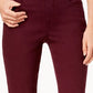 Jeans feminino estilo &amp; co com controle de barriga, perna justa, vermelho, tamanho 22x5