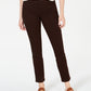 Jeans feminino slim com controle de barriga estilo &amp; co, marrom, tamanho 6