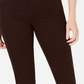 Jeans feminino slim com controle de barriga estilo &amp; co, marrom, tamanho 6