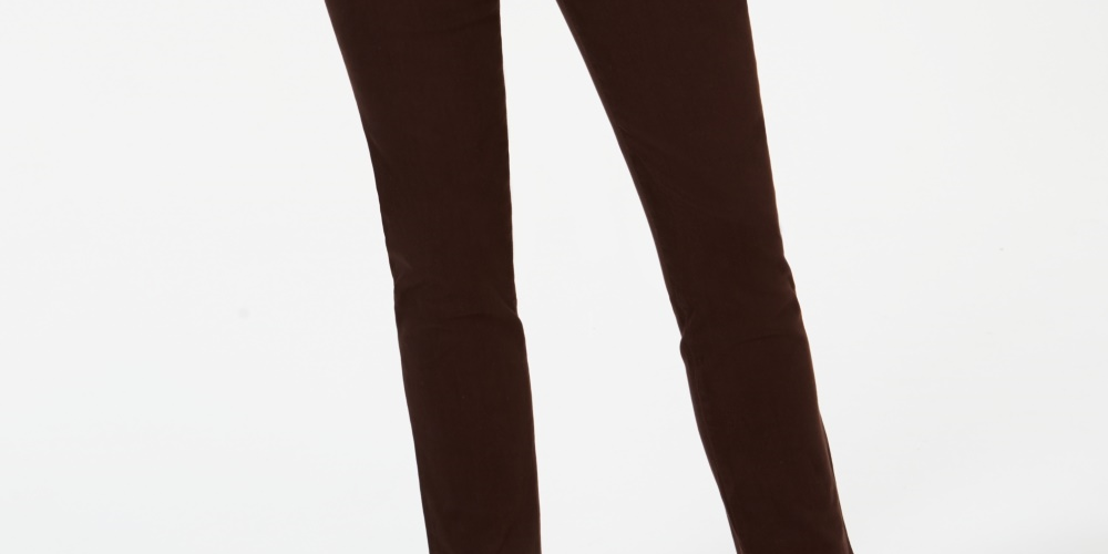 Jeans feminino slim com controle de barriga estilo &amp; co, marrom, tamanho 6