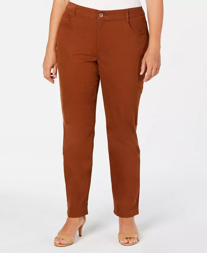 Jeans feminino plus size, cintura alta, perna justa, estilo &amp; co, tamanho 22W