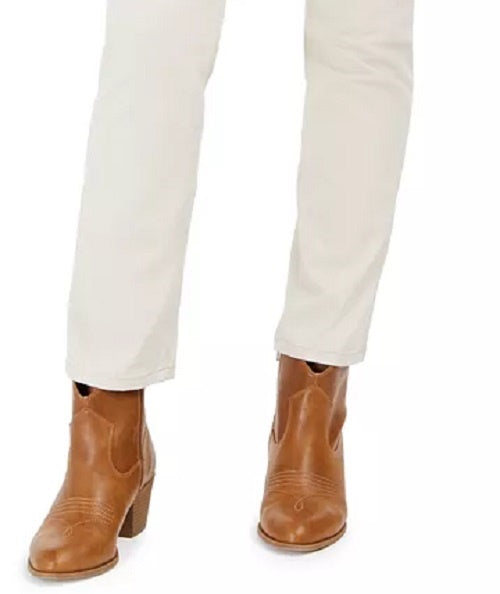 Jeans feminino estilo &amp; co com controle de barriga e perna justa, bege, tamanho 12