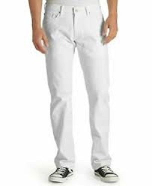 Calça jeans Levi's 514 Straight Fit masculina, branca, tamanho 28x32