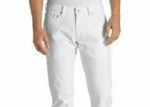 Calça jeans Levi's 514 Straight Fit masculina, branca, tamanho 28x32