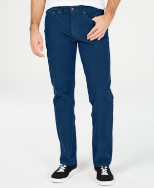 Calça Levi's 514 de veludo cotelê reta masculina, tamanho azul marinho, 32x34