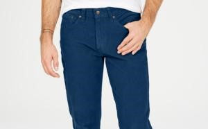 Calça Levi's 514 de veludo cotelê reta masculina, tamanho azul marinho, 32x34