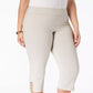 Calça Capri Plus Size JM Women's Collection Bege Escuro Tamanho 3X
