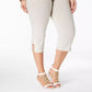Calça Capri Plus Size JM Women's Collection Bege Escuro Tamanho 3X