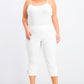 Calça Capri Plus Size Feminina JM Collection Branca Tamanho 3X